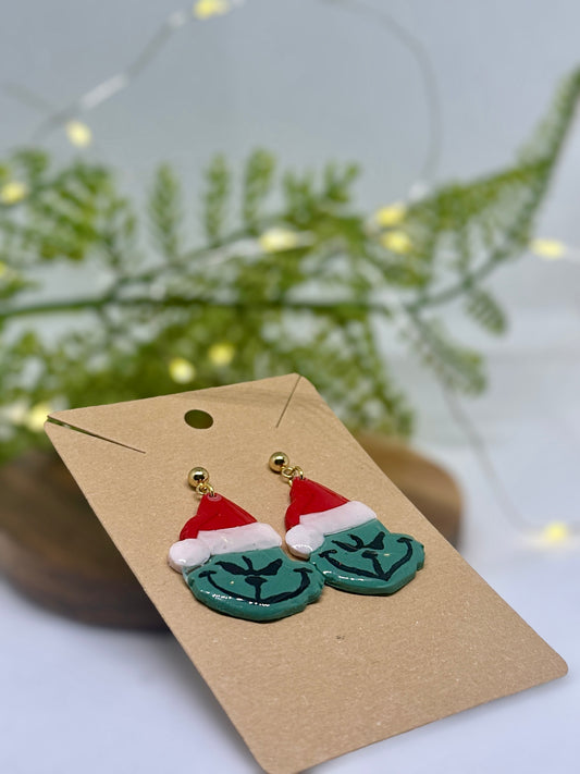 Festive Santa Grinch Earrings – Holiday Fun for Your Ears!